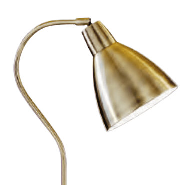 lampara de pie vintage color dorado