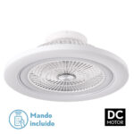 Ventilador 72w Dc Mato Blanco 5Aspas Transp. 6 Vel. 3 Colores