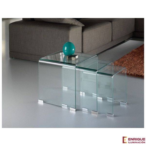 Conjunto mesa Nido glass transparente Schuller