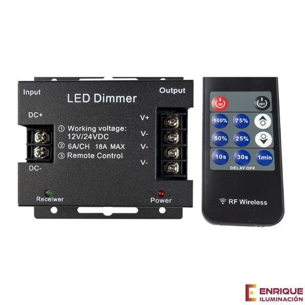 Regulador de tiras LED monocolor con mando DC5V/12V/24V iludec