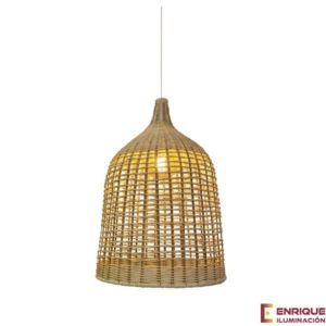 Colgante de techo mimbre natural Delhi PVC blanco Ineslam