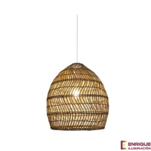Lámpara de techo mimbre natural Kobe PVC blanco Ineslam
