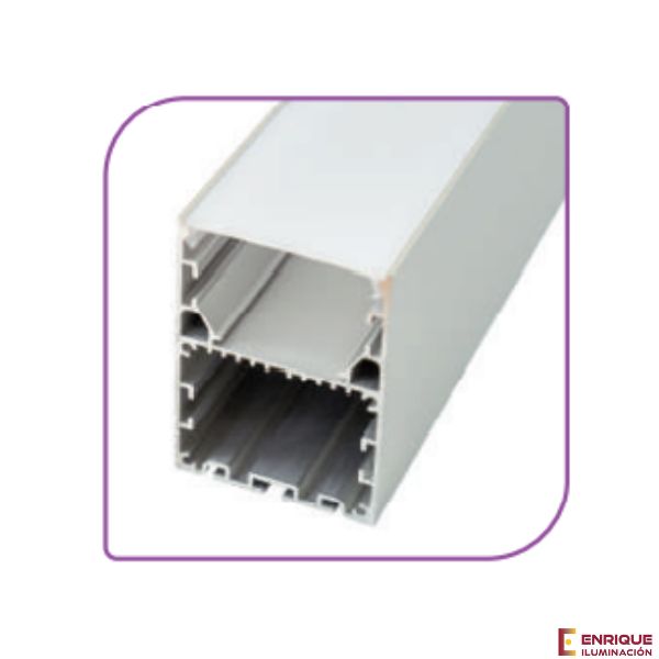 Perfil LED colgante o de superficie de 49,78 mm x 70 mm Iludec