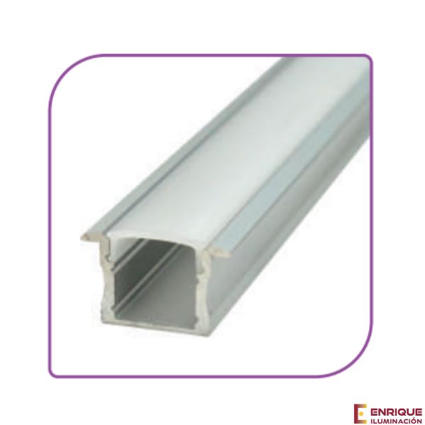 Perfil led aluminio empotrar techo o pared de 23 mm x 14,5 mm
