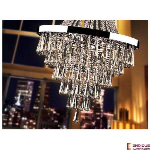 Lámpara de techo chandelier con tubos de cristal - Luz Vintage