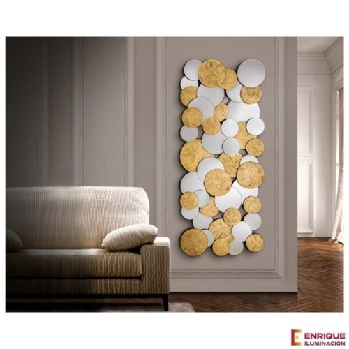 Espejo de círculos biselados oro Cirze 140x60 Schuller