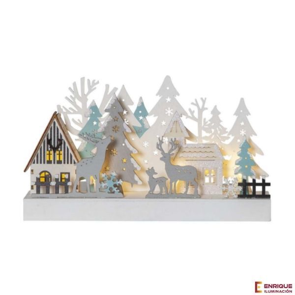 Figura decorativa de madera con luz para Navidad de Reinbek Eglo