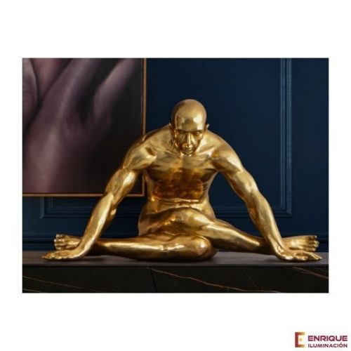 Figura humana grande Yoga en oro de Schuller