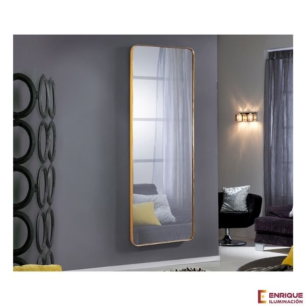 Espejo entrada rectangular 65x180 cm en oro Schuller