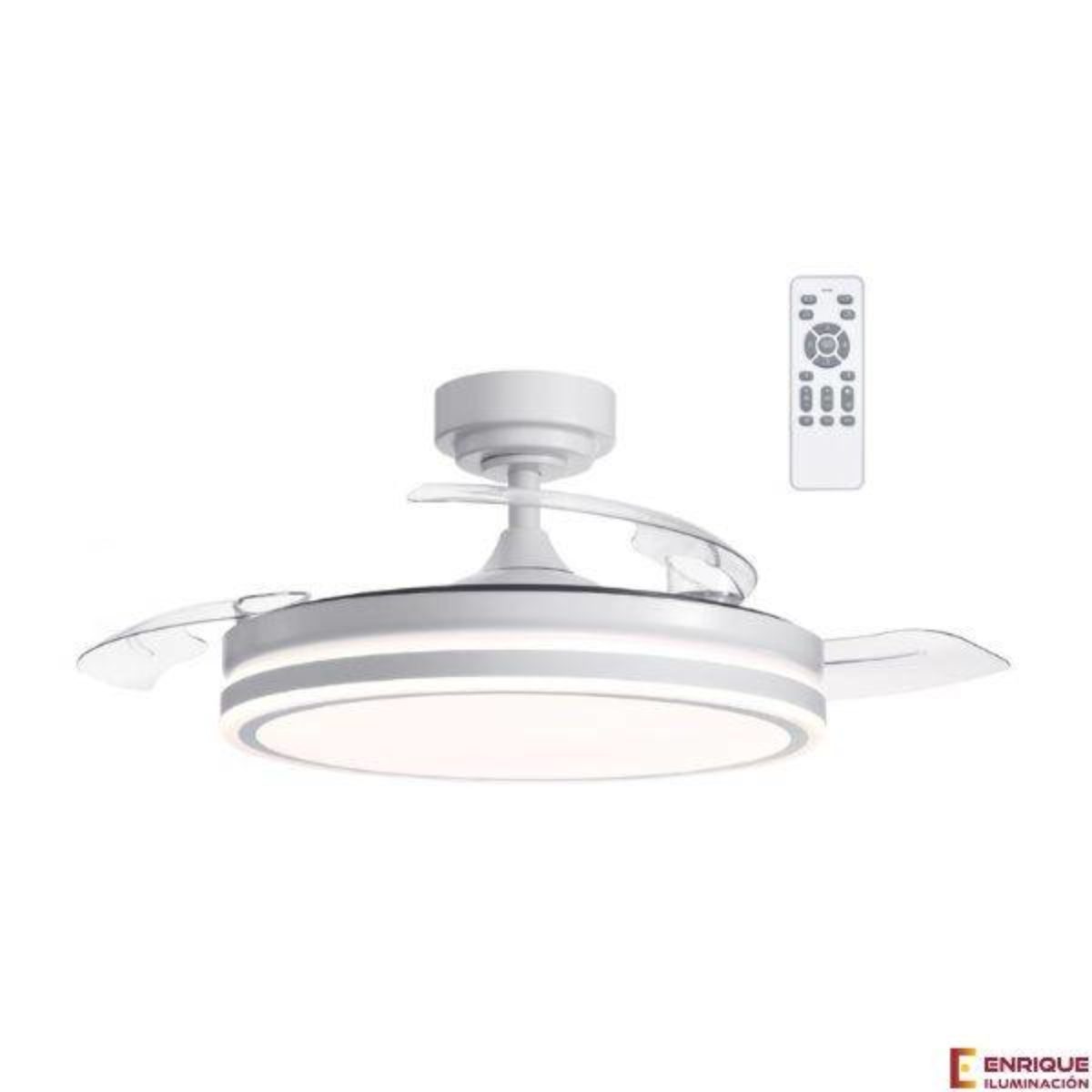 VENTILADOR DE TECHO MOTOR DC REVERSIBLE CON LUZ Y MANDO A DISTANCIA (30W) -  Ecobioebro