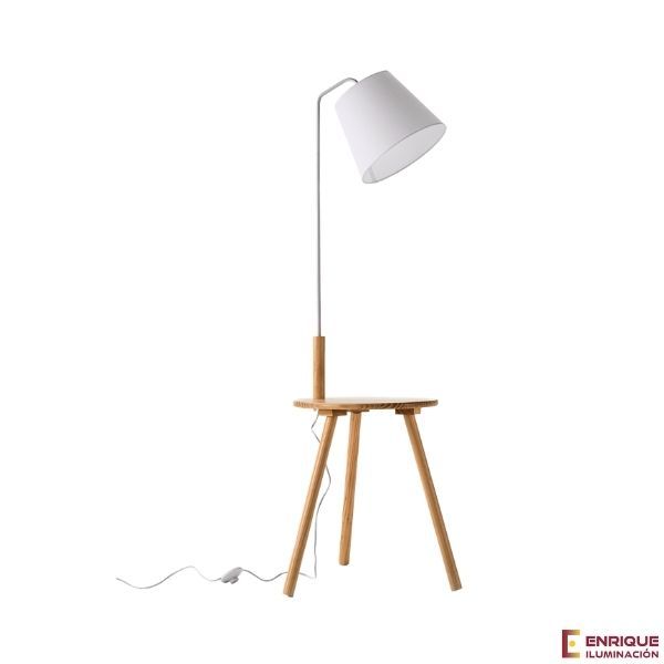 Lámpara de pie de Alya color roble/blanco Banys