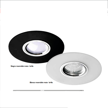 Foco LED empotrable reversible mate / brillo
