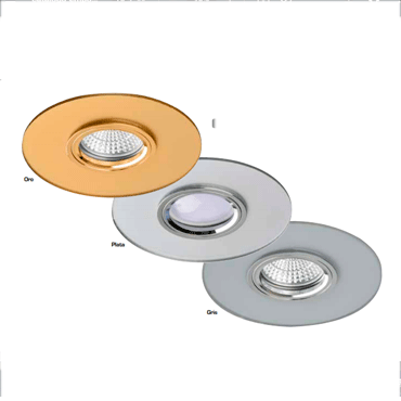 Foco LED empotrable girat., 3 unid., mate-níquel