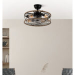 Ventilador DC 4xe27 Arcadia Negro 8 Aspas Transparentes 6 Velocidades