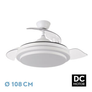 Ventilador de techo DC Ibe LED 72w 6117lm Blanco/Negro/Cuero/Níquel
