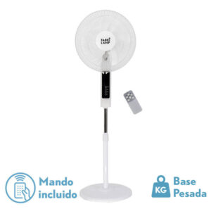 Ventilador de pie Cacimbo blanco 3 vel 5 aspas + pantalla digital