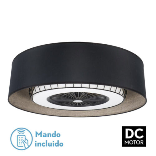 Ventilador DC Tania 72w Negro/madera Gris 5 Aspas 6 Velocidades 3col Remoto,memoria,reg.Intensidad,temporizador 6120lm 70d