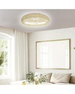 Ventilador de techo Milo blanco-bambú LED 30W