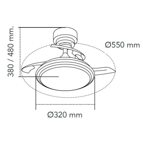 ventilador led antila mini xs blanco 35w 3000lm cct cristalrecord 6