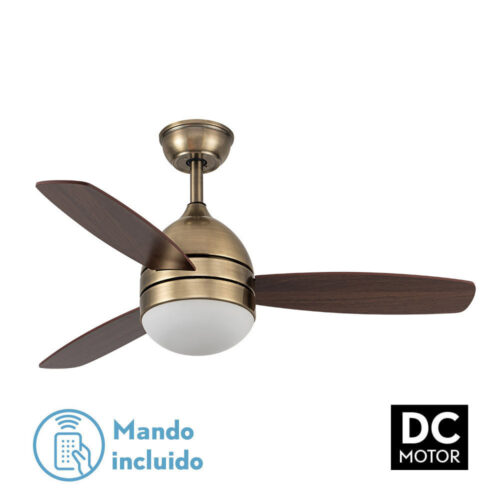 ventilador 30w dc maestral cuero 3 aspas roble nog al 6 vel memoria 107 d c remoto