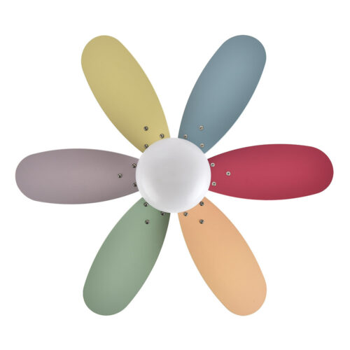 ventilador dc alves 1xe27 blanco 6 aspas colores 41x85d 6 veloc c remoto temporizador 3