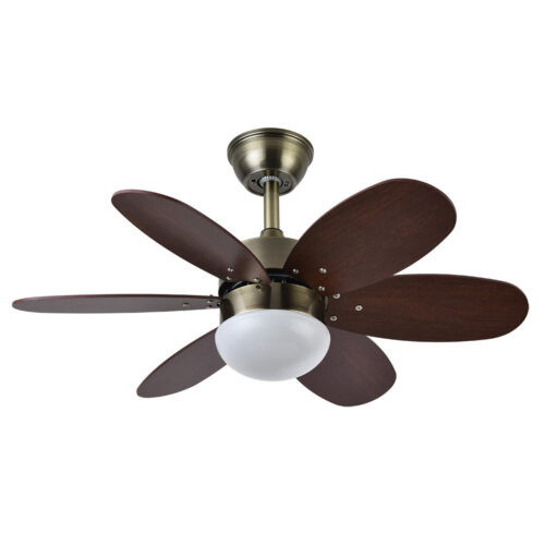 ventilador dc alves 1xe27 cuero 6 aspas cerezo nog al 41x85d 6 veloc c remoto temporizad 1