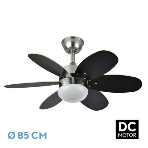 ventilador dc alves 1xe27 niquel 6 aspas wengue ha ya 41x85d 6 veloc c remoto temporizad