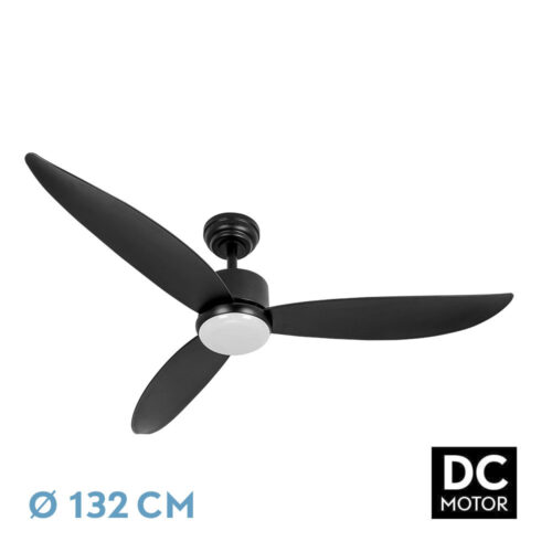 ventilador dc genil 24w negro 3asp 6vel 132d 2424l m 3000 4000 6500k remoto tempor memoria