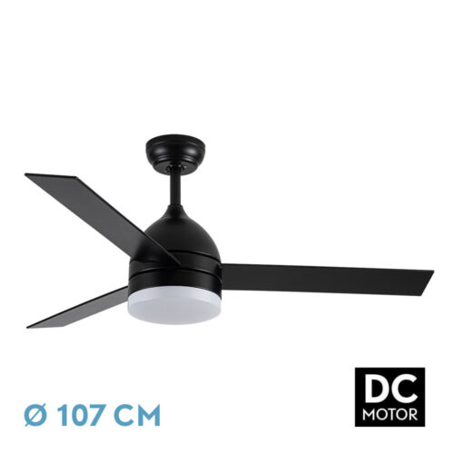 ventilador dc legio 26w negro 3asp negro robl 107d 2950lm 3000 4000 6000k remoto memo tempo 1