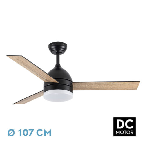 ventilador dc legio 26w negro 3asp negro robl 107d 2950lm 3000 4000 6000k remoto memo tempo