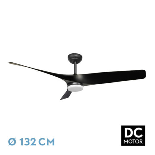 ventilador dc niger 22w negro 3asp 132d 6v reg int 2180lm 3000k 4000k 6000k remot temp memo