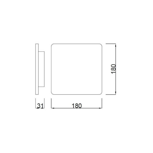 mantra bora bora aplique blanco led 12w cuadrado