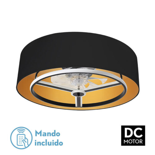 ventilador dc anuska 72w negro oro 5asp 6vel 70d 6120lm 3col remoto memori r intens tempo