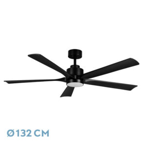 ventilador dc cairo 24w 2400lm negro 5asp 132d 3000k 4500k 6000k remoto tempor memori