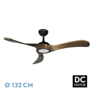 ventilador dc castelo 18w neg rob 3asp 132d reg in 2250lm 3000k 4000k 6000k remot temp memo