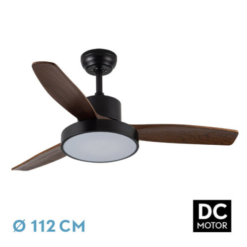 ventilador dc kavala 48w negro 3asp roble 108d 6ve 4078lm 3000 4000 6000k remoto memo tempo 1