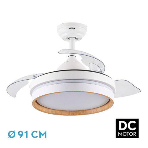 ventilador dc nalon 48w blanc haya 3asp 91d 4800lm 6vel 3000 4000 6000k remoto memo temp