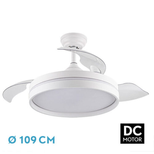 ventilador dc nalon 72w blanc 3asp 109d 6vel 7200l 3000 4000 6000k remoto memor tempor