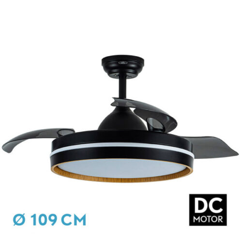 ventilador dc nalon 72w negr mad clara 3asp 109d 7200lm 3000 4000 6000k remot memo temp