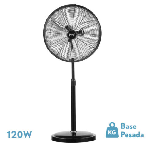 ventilador de pie africo 120w negro 50d 3 velocidades