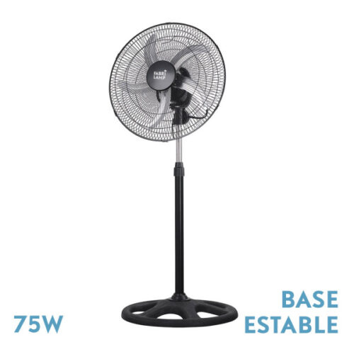 ventilador de pie reforzado negro 3 vel giro 360