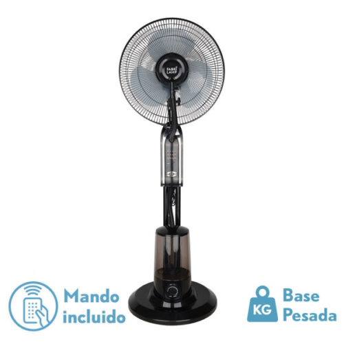 ventilador de pie tromba negro 3 vel 80w c remoto tanque de agua 3 l temporizador