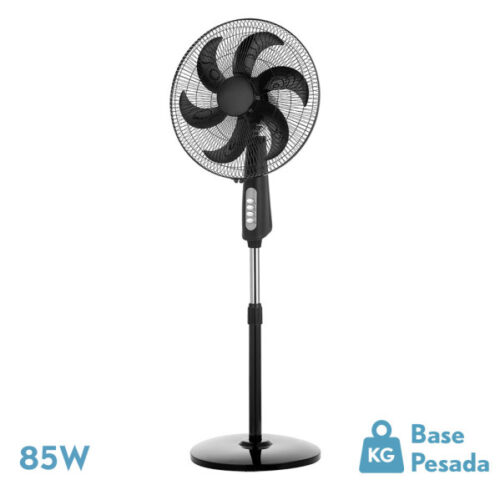 ventilador de pie zzzzzz negro 3 vel 85w 6asp orientable