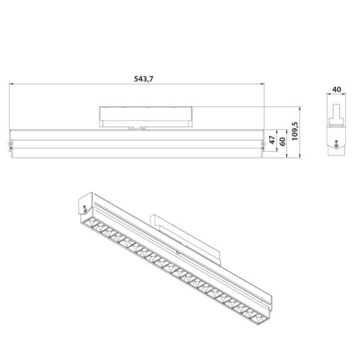 mantra creta foco lineal de carril blanco 3000k 1