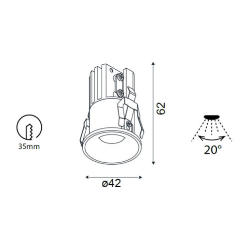 mantra hurgada foco empotrable blanco 2700k 2