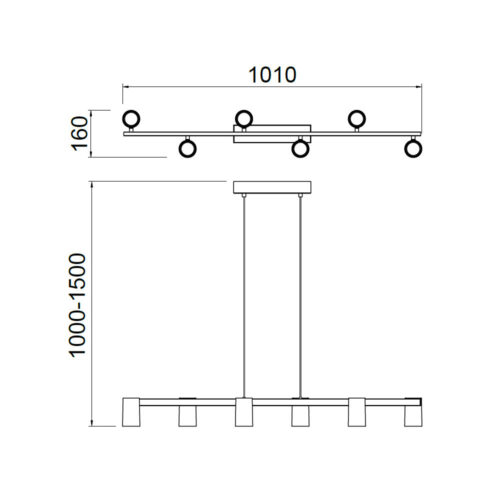 mantra sal colgante lineal 6l gu10 blanco 1