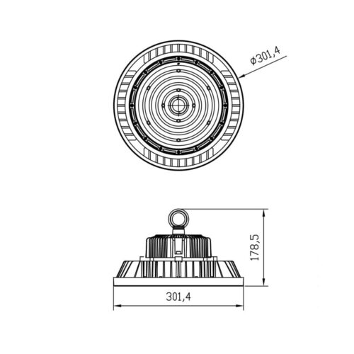 mantra urano campana ufo led 200w 60 4000k