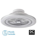 Ventilador 72w Dc Mato Niquel 5Aspas Transp. 22x58x58cm 6 Vel. 3 Colores
