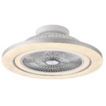Ventilador 72w Dc Mato Niquel 5Aspas Transp. 22x58x58cm 6 Vel. 3 Colores