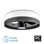 Ventilador Dc 24w Olga Blanco/mad.negra-negro 3 Aspas 6 Vel. 2390lm
